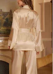 Champagne Long Sleeve Lounge Top and Pants