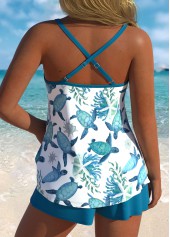 Mid Waisted Marine Life Print Pocket Tankini Set