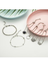 Silver Color Alloy Hollow Design Bracelets