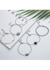 Silver Color Alloy Hollow Design Bracelets