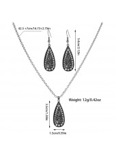 Silver Alloy Tribal Earrings and Necklace