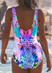 Tribal Print Pull On Pink One Piece Swimwear