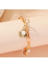 Golden Color Shell Alloy Detail Bracelet