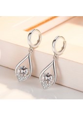 Silver Hollow Copper Teardrop Design Earrings