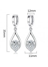 Silver Hollow Copper Teardrop Design Earrings