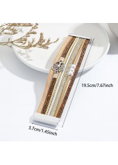 Light Coffee Color Faux Leather Bangle