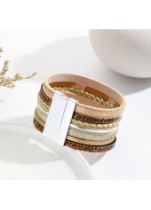 Light Coffee Color Faux Leather Bangle