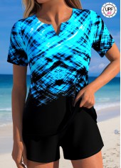 Mid Waisted Ombre Tummy Coverage Black Tankini Set