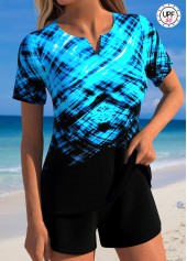 Mid Waisted Ombre Tummy Coverage Black Tankini Set