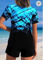 Mid Waisted Ombre Tummy Coverage Black Tankini Set