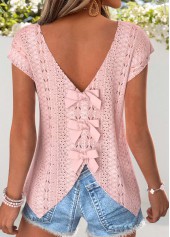 Tummy Coverage Light Pink Short Sleeve T Shirt