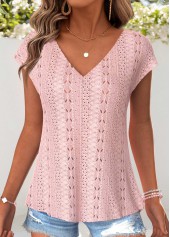 Tummy Coverage Light Pink Short Sleeve T Shirt