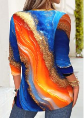 Ombre Tummy Coverage Multi Color Long Sleeve T Shirt