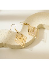 Golden Geometric Hollow Square Copper Earrings