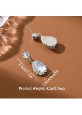 Silver Color Droplet Artificial Zircon Earrings
