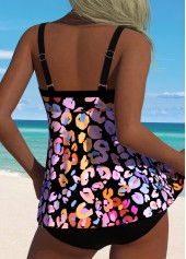 Leopard Tummy Coverage Multi Color Tankini Top-No Bottom