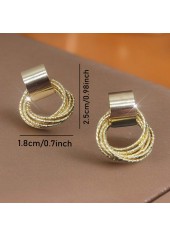 Golden Scrunchie Geometric Design Copper Earrings