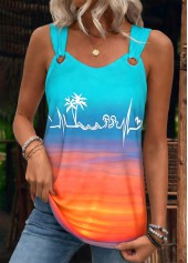 Ombre Tummy Coverage Multi Color Sleeveless Tank Top