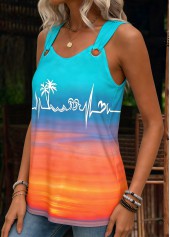 Ombre Tummy Coverage Multi Color Sleeveless Tank Top