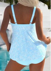 Mid Waisted Tummy Coverage Light Blue Tankini Set