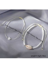 Beige Color Shell Detail Adjustable Anklets