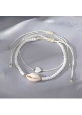 Beige Color Shell Detail Adjustable Anklets