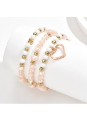 Golden Heart Pearl Beaded Anklet Set
