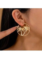 Golden Circle Alloy Coconut Tree Earrings