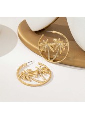 Golden Circle Alloy Coconut Tree Earrings