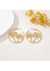 Golden Circle Alloy Coconut Tree Earrings