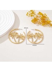 Golden Circle Alloy Coconut Tree Earrings