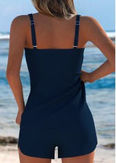 Mid Waisted Tie Dye Print Tummy Coverage Tankini Set