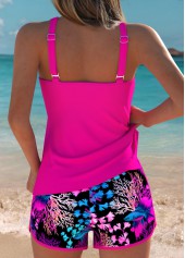 Mid Waisted Marine Life Print Tummy Coverage Tankini Set
