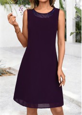 Tummy Coverage Dark Purple Long Sleeve Dress and Cardigan