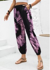 Ombre Neon Pink Jogger Elastic Waist High Waisted Pants