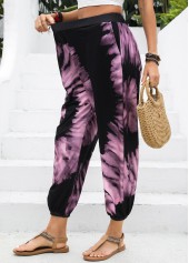 Ombre Neon Pink Jogger Elastic Waist High Waisted Pants