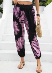 Ombre Neon Pink Jogger Elastic Waist High Waisted Pants