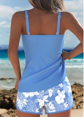 Mid Waisted Floral Print Tummy Coverage Tankini Set