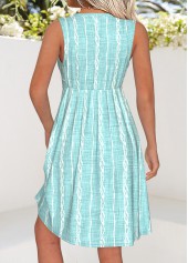 Marine Life Print Tummy Coverage Mint Green Short Dress