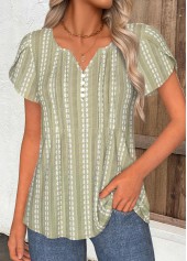 Tummy Coverage Sage Green Short Sleeve T Shirt