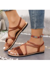 Dark Coffee Toe Post Falt Sandals