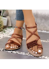 Dark Coffee Toe Post Falt Sandals