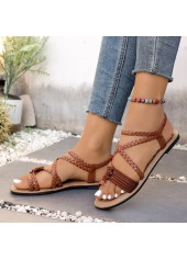 Dark Coffee Toe Post Falt Sandals
