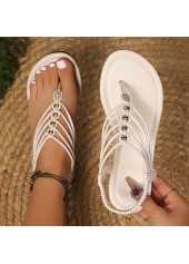 Raw White Toe Post Falt Sandals