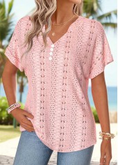 Tummy Coverage Light Pink Short Sleeve T Shirt