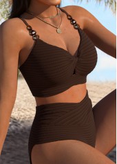 High Waisted Dark Coffee Bikini Set