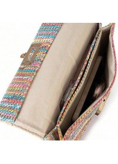 Multi Color Chains Turnlock Crossbody Bag