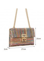 Multi Color Chains Turnlock Crossbody Bag