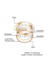 Beige Color Shell Alloy Detail Anklets