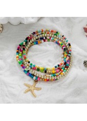 Multi Color Polyresin Detail Starfish Anklets